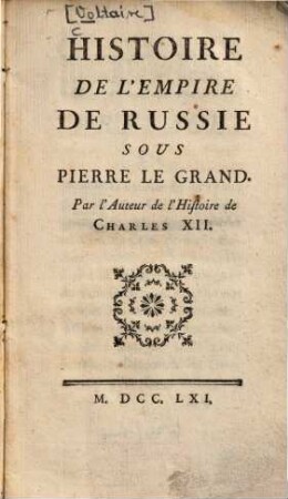 Histoire De L'Empire De Russie Sous Pierre Le Grand