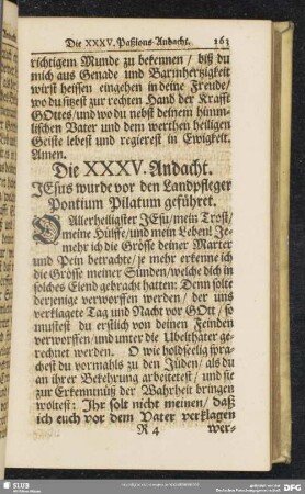 Die XXXV. Andacht. Jesus wurde vor den Landpfleger Pontium Pilatum geführet