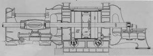 Windzylinder eines 2700 StachloverKgebläses (?), Längsschnitt : Technikgeschichte | Industrie und Technik | Gebläse (Luftpumpen, Ventilatoren)