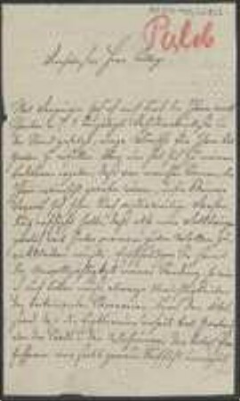 Brief von Karl Julius Perleb an Unbekannt