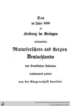 Den versammelten Naturforschern und Ärzten Deutschlands
