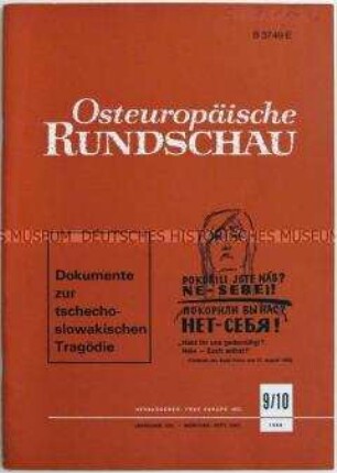 Fachzeitschrift zur politischen und wirtschaftlichen Entwicklung in den osteuropäischen Ländern über die "tschechoslowakische Tragödie"