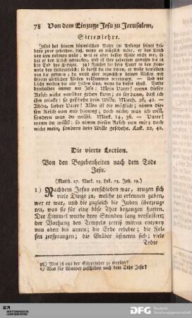 Die vierte Lection.