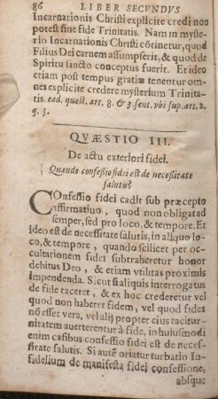 Qvaestio III. De actu exteriori fidei.