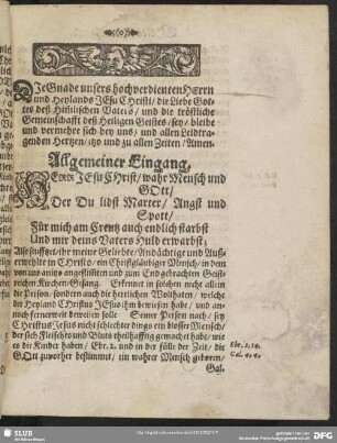 Leichenpredigt : Gottes schwere Hand, Allgemeiner Eingang, [Text], Sonderbarer Eingang, Abhandlung