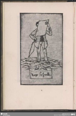 Der Sammler, Graphik betrachtend [Exlibris Hugo Erfurth]
