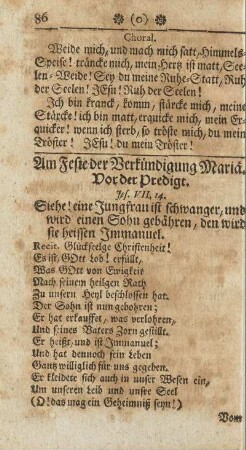 Am Feste der Verkündigung Mariae.