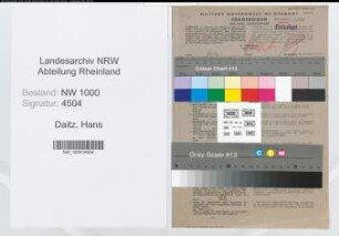 Entnazifizierung Hans Daitz, geb. 18.04.1896 (Staatsbeamter)