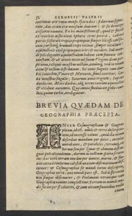 Brevia Quaedam De Geographia Praecepta.