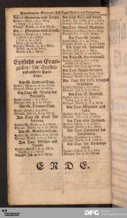 Episteln und Evangelien/ der Apostel- und anderer Feyer-Tage.