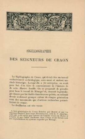 Sigillographie des Seigneurs de Craon