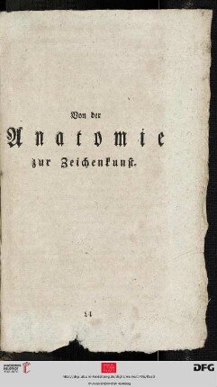 Von der Anatomie zur Zeichenkunst