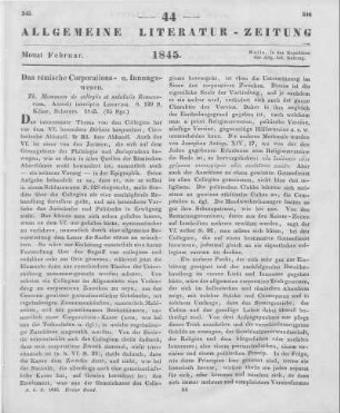 Mommsen, C. M. T. M.: De Collegiis Et Sodaliciis Romanorum. Accedit inscriptio Lanuvina. Kiel: Schwers 1843