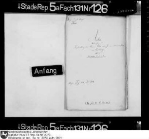 Bestallung des Claus Öhr zum Proviantverwalter in Carlsburg