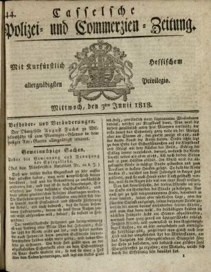 Nr. 44, Mittwoch, den 3ten Junii 1818