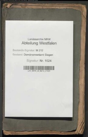 Verzeichnisse der Domanial-Abgabepflichtigen des Rentamtes Siegen