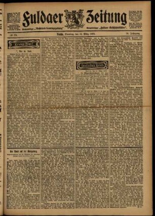 Erste Ausgabe vom Dienstag, den 31. März 1903.