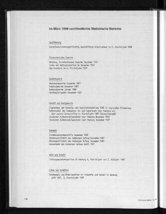 Im März 1988 veröffentlichte Statistische Berichte