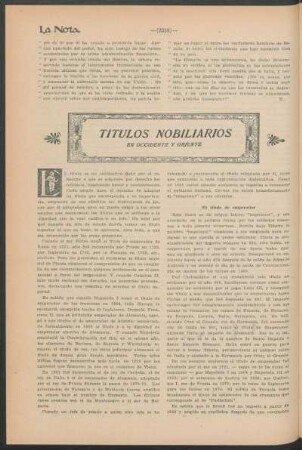 Títulos nobibiarios en occidente y oriente