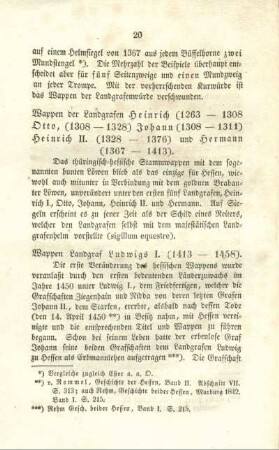 Wappen der Landgrafen Heinrich (1263-1308) Otto, (1308-1328) Johann (1308-1311) Heinrich II. (1328-1376) und Hermann (1367-1413).