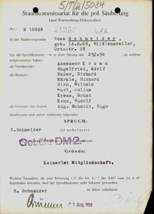 Schneider, Rosa
