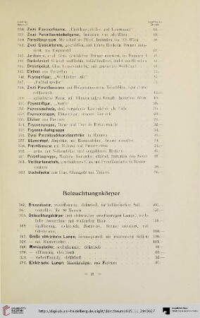Beleuchtungskörper (Nr. 363-372)