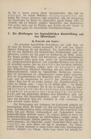 7. Die Wirkungen der kapitalistischen Entwicklung auf den Mittelstand.