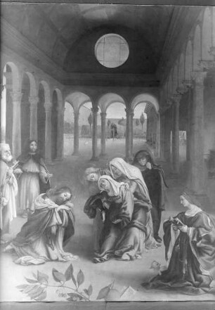 Zwei Szenen aus dem Leben Christi mit Stifterehepaar — Christi Abschied von seiner Mutter