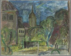 Ohne Titel [Häuser und Kirche]