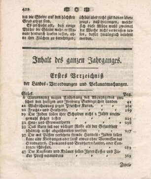 Inhalt des ganzen Jahrganges