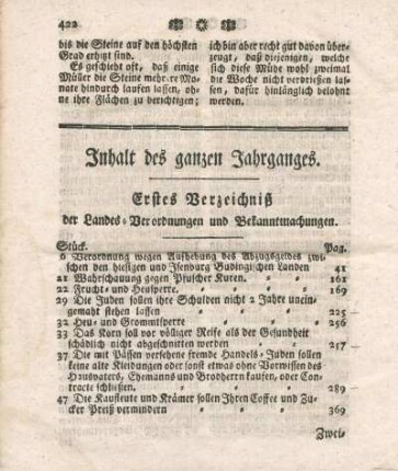 Inhalt des ganzen Jahrganges