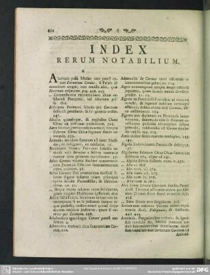 Index Rerum Notabilium