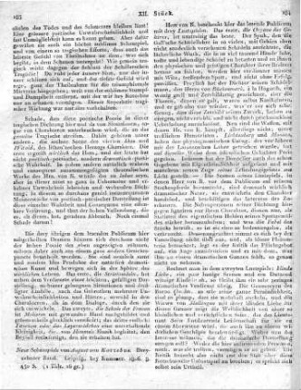 Neue Schauspiele von August von Kotzebue. Dreyzehnter Band. Leipzig, bey Kummer. 1806. 450 S.