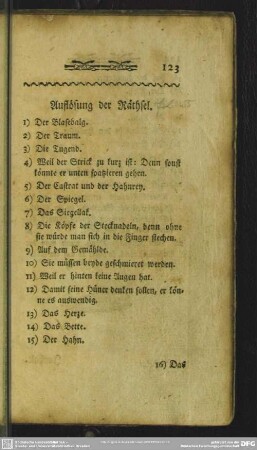 Auflösung der Räthsel