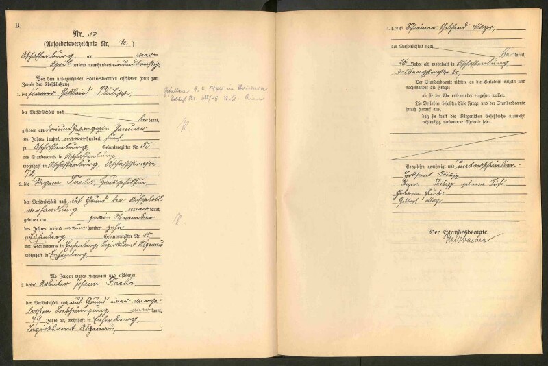 Standesamtsbuch der Stadt Aschaffenburg: Eheschließungen 252/1930 - 130/1931