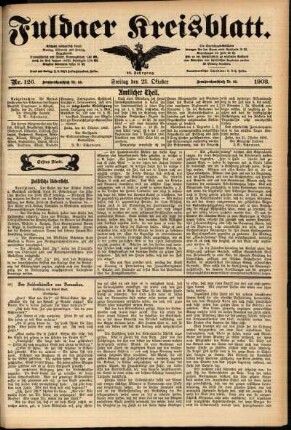 Erste Ausgabe vom Freitag, den 23. Oktober 1903.