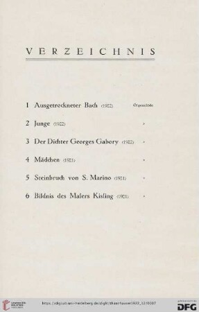 Verzeichnis (Nr.1-30)