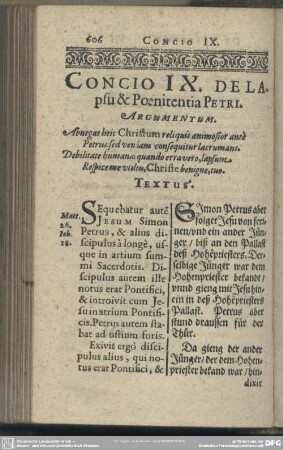 Concio IX. De Lapsu & Poenitentia Petri