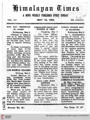 No. XXXVIII (10 May 1959)