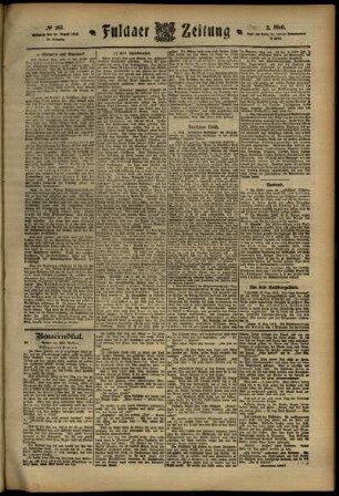 Zweite Ausgabe vom Mittwoch, den 14. August 1912.