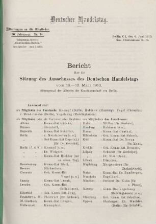 50. Jahrg. Nr. 14., ... den 6. Juni 1910