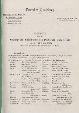 50. Jahrg. Nr. 14., ... den 6. Juni 1910