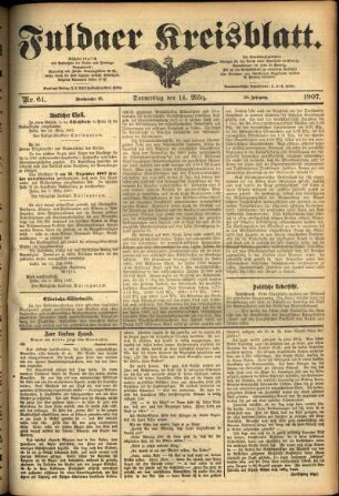 Ausgabe vom Donnerstag, den 14. März 1907.