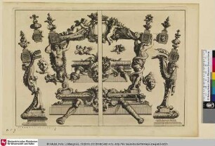 [Entwurf für eine Dekoration einer Sänfte; Éléments de décors de chaise à porteurs]