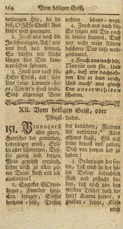 XII. Vom heiligen Geist, oder Pfingst-Lieder