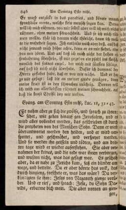 646-657, Evang. am Sonntag Esto mihi; ...