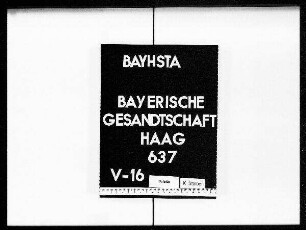 Briefe an die bayerische Gesandtschaft von Preysing