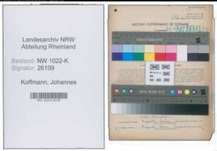 Entnazifizierung Johannes Koffmann , geb. 01.11.1887 (Metzger)