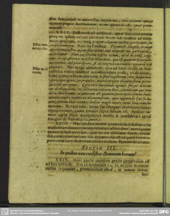 Sectio III. In quibus non consistat Summum bonum?