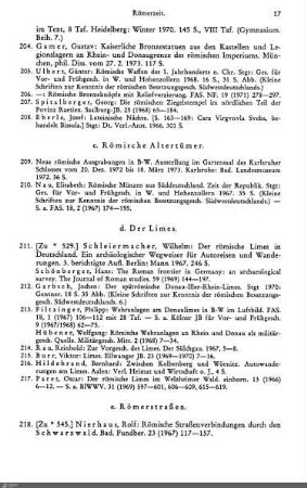 c. Römische Altertümer